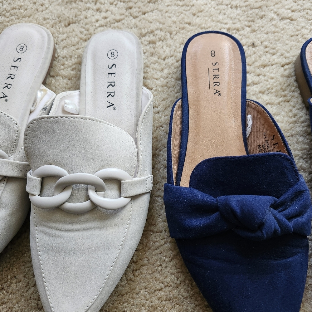 2 Paris of Women's serra sueded slides sz 8 - Picture 12 of 13